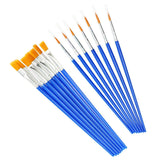 50/100PCS Plastic Flat Tip Hook Line Brushes for DIY Ceramics and Watercolor Painting - 100PCS Mixed - Front View