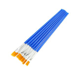 50/100PCS Plastic Flat Tip Hook Line Brushes for DIY Ceramics and Watercolor Painting - 100PCS Mixed - Rear View