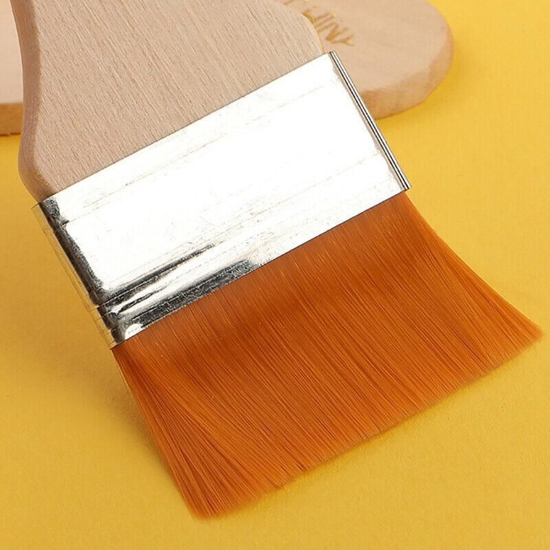 3Pack Art Brushes Flat Paint Set Drawing Painting Wooden Handle Craft