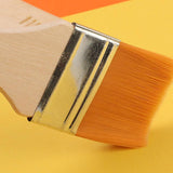 3Pack Art Brushes Flat Paint Set Drawing Painting Wooden Handle Craft - Side View