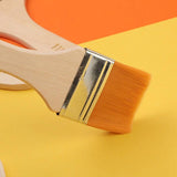 3Pack Art Brushes Flat Paint Set Drawing Painting Wooden Handle Craft - Top-Down View