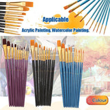 10pcs Artist Paint Brush Set Acrylic Oil Watercolour Gouache Painting Supplies - Blue