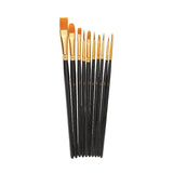 10pcs Artist Paint Brush Set Acrylic Oil Watercolour Gouache Painting Supplies - Purple - Rear View