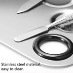 Stainless Steel Cosmetic Face Makeup Palette Spatula Foundation Mixing Tool - Semicircle