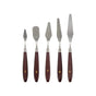 5Pcs Stainless Steel Artist Oil Painting Palette Knife Spatula Paint Tools Set - Brown