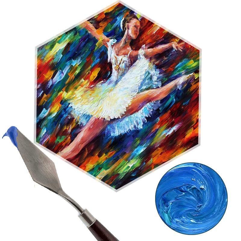 5Pcs Stainless Steel Artist Oil Painting Palette Knife Spatula Paint Tools Set - Brown