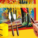 5Pcs Stainless Steel Artist Oil Painting Palette Knife Spatula Paint Tools Set - Brown