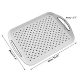 2PCS Rectangular Serving Tray Double Handle Non Slip TPR Kitchen Display Plate - Side View