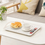 2PCS Rectangular Serving Tray Double Handle Non Slip TPR Kitchen Display Plate - 45-Degree Angle