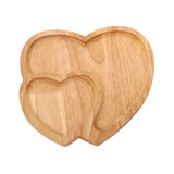Heart Shape Wood Coffee Tray Food Cup Tray Decorative Wood Dessert Candy Tray - Front View