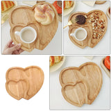 Heart Shape Wood Coffee Tray Food Cup Tray Decorative Wood Dessert Candy Tray - Rear View