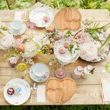 Heart Shape Wood Coffee Tray Food Cup Tray Decorative Wood Dessert Candy Tray - Close-Up Angle