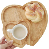 Heart Shape Wood Coffee Tray Food Cup Tray Decorative Wood Dessert Candy Tray - Extra Image
