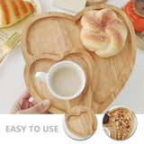 Heart Shape Wood Coffee Tray Food Cup Tray Decorative Wood Dessert Candy Tray - Extra Image