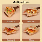 200PCS Vintage Newspaper Print Kraft Paper Bags Eco-Friendly Food Packaging - Paper-17*18cm-200PCS - Side View