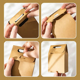 50PCS Portable Kraft Paper Gift Boxes for Birthday Holiday Wrapping - Top-Down View