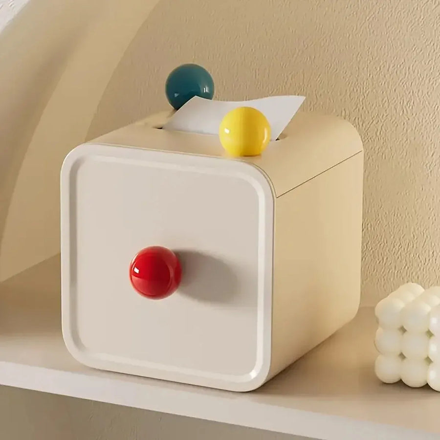 Colourful Ball Square Tissue Box Living Room Coffee Table Roll Holder Case