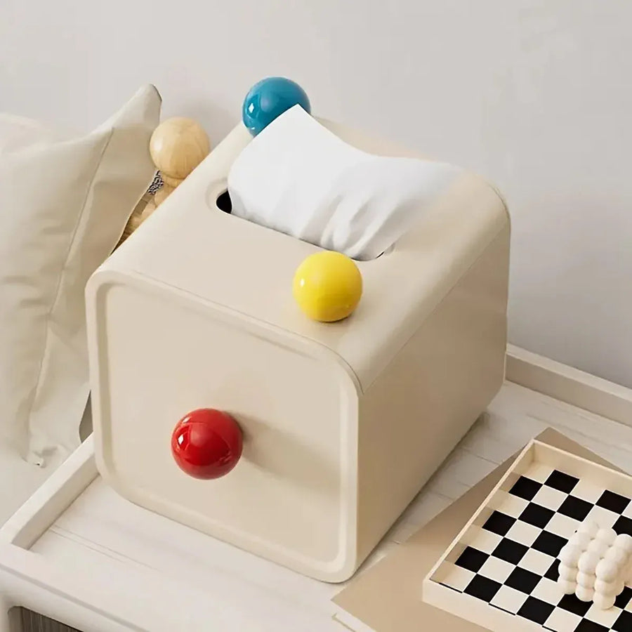 Colourful Ball Square Tissue Box Living Room Coffee Table Roll Holder Case