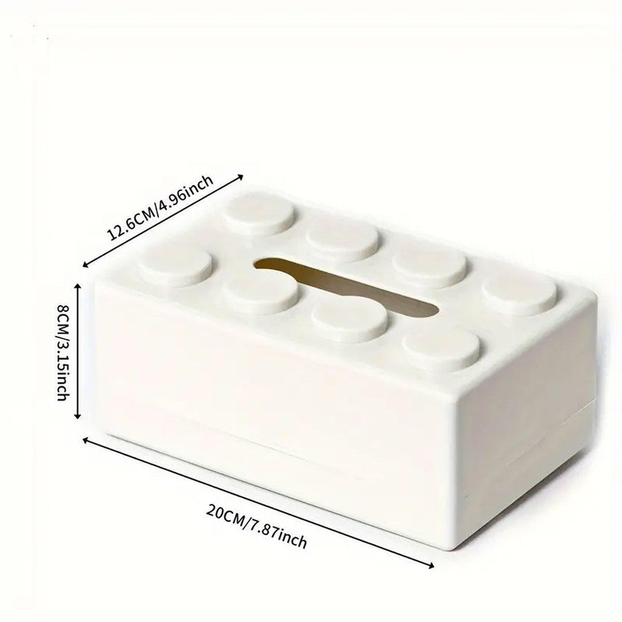 Tissue Box Cover Creative Building Block Cute Napkin Dispenser Holder Home Decor - Blue