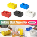 Tissue Box Cover Creative Building Block Cute Napkin Dispenser Holder Home Decor - Red