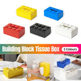 Tissue Box Cover Creative Building Block Cute Napkin Dispenser Holder Home Decor - Red