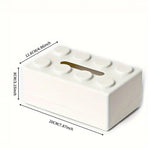 Tissue Box Cover Creative Building Block Cute Napkin Dispenser Holder Home Decor - White