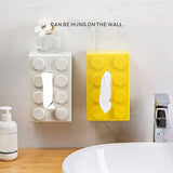 Tissue Box Cover Creative Building Block Cute Napkin Dispenser Holder Home Decor - White