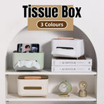 Tissue Box Dispenser Storage Box Napkin Case Remote Control Box Multi-Function - White