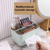 Tissue Box Dispenser Storage Box Napkin Case Remote Control Box Multi-Function - White - Top-Down View