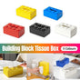Tissue Box Cover Creative Building Block Cute Napkin Dispenser Holder Home Decor - Yellow