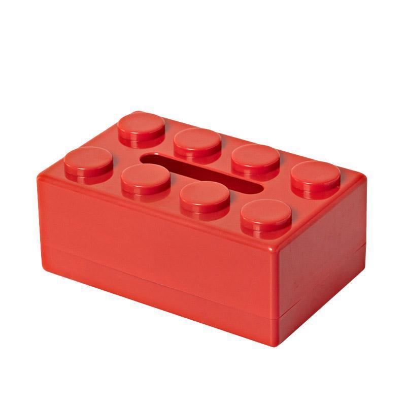 Tissue Box Cover Creative Building Block Cute Napkin Dispenser Holder Home Decor - Yellow