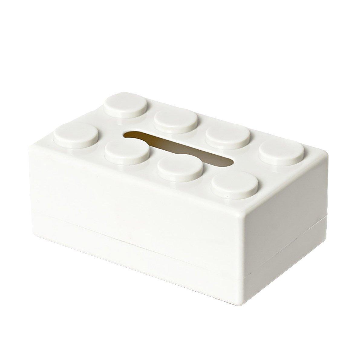 Tissue Box Cover Creative Building Block Cute Napkin Dispenser Holder Home Decor - Yellow