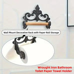 1-Piece Black Wall-Mounted Toilet Roll Holder