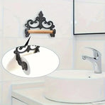 1-Piece Black Wall-Mounted Toilet Roll Holder