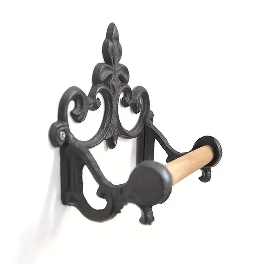 1-Piece Black Wall-Mounted Toilet Roll Holder