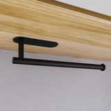 Kitchen Hanger Paper Roll Cabinet Towel Holder Organizer Rack Shelf Wall Adhesive - Black - Side View