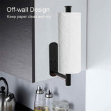 Kitchen Hanger Paper Roll Cabinet Towel Holder Organizer Rack Shelf Wall Adhesive - Black