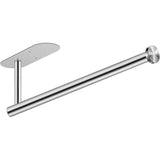 Kitchen Hanger Paper Roll Cabinet Towel Holder Organizer Rack Shelf Wall Adhesive - Silver - Close-Up Angle