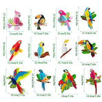 6/9/12pcs Parrot Charm Party Decoration Props Tropical Theme Decor Accessories - 6pcs