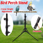 1-Piece Height-Adjustable Bird Perch Stand with Tripod Base