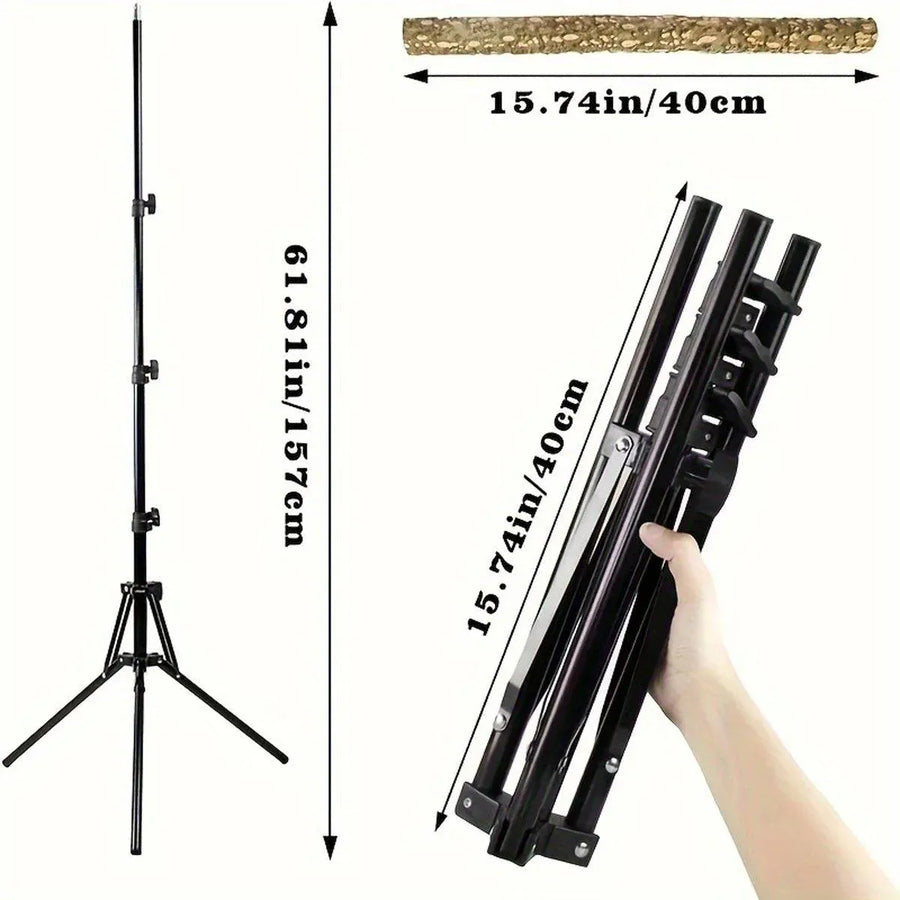 1-Piece Height-Adjustable Bird Perch Stand with Tripod Base