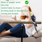1-Piece Height-Adjustable Bird Perch Stand with Tripod Base