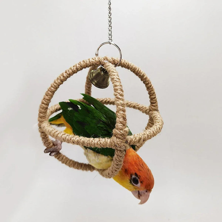 Interactive Parrot Toys Nibbling Balls Hoop Swing Bird Chew Play Activity