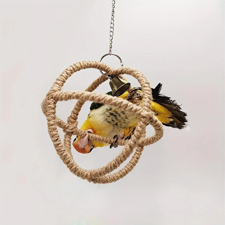 Interactive Parrot Toys Nibbling Balls Hoop Swing Bird Chew Play Activity