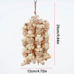 Wooden Parrot Chew Toy Bird Interactive Biting Toy Natural Rattan for Cage