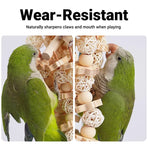 Wooden Parrot Chew Toy Bird Interactive Biting Toy Natural Rattan for Cage
