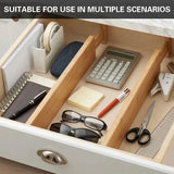 4PCS Bamboo Drawer Retractable Partitions Durable for Home Kitchen - Low Angle