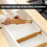 4PCS Bamboo Drawer Retractable Partitions Durable for Home Kitchen - Extra Image