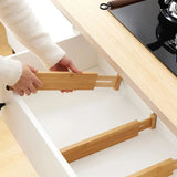 4PCS Bamboo Drawer Retractable Partitions Durable for Home Kitchen - Extra Image