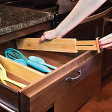 4PCS Bamboo Drawer Retractable Partitions Durable for Home Kitchen - Extra Image